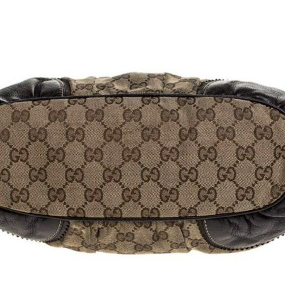 Authentic Gucci Tribeca Tassel Satchel Handbag- Brown/Dark Leather BrownCanvas- - Picture 2 of 4